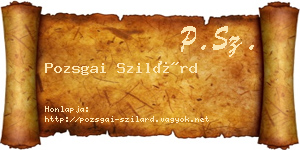 Pozsgai Szilárd névjegykártya